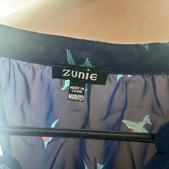 Zunie Orange and Blue Blouse - Picture 2 of 6